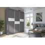 Kvalitní Šatní Skříň Livia 180 cm Šedá/bílá