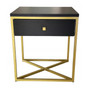 Noční stolek GOLDEN II - černá matná/zlatá