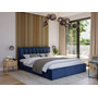 Čalouněná postel MOON rozměr 90x200 cm Tmavě modrá