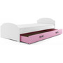 Dětská postel LILI s úložným prostorem 90x200 cm -  bílá Růžová