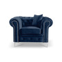 Křeslo Roma Chesterfield Modrá