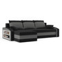 Rozkládací rohová sedací souprava s poličkou HEWLET Šedá/černá Pravá - galerie #5