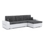 Rozkládací rohová sedací souprava TORONTO PORTO Světle šedá/černá eko-kůže Levá - galerie #2