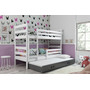 Dětská patrová postel s výsuvnou postelí ERYK 160x80 cm Zelená Bílá - galerie #4