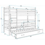 Dětská patrová postel s výsuvnou postelí ERYK 160x80 cm Zelená Borovice - galerie #6
