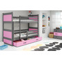 Dětská patrová postel RICO 200x90 cm Bílá Ružové - galerie #3