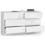 Komoda K120 6SZ CLP-bílá/bílý lesk - galerie #2