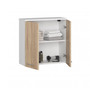 Koupelnová závěsná skříňka FIN W60 2D-bílá/sonoma - galerie #2