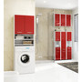 Koupelnová závěsná skříňka FIN W60 2D-červená/bílá - galerie #2