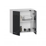 Koupelnová závěsná skříňka FIN W60 2D-grafit/bílá - galerie #1