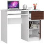 Počítačový stůl PIKSEL pravá bílá/wenge - galerie #2