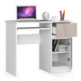 Počítačový stůl PIKSEL pravá bílá/cappuccino lesk - galerie #1