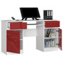 Počítačový stůl A5 bílá/červená lesk - galerie #3