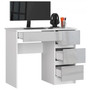 Počítačový stůl A7 pravá bílá/metalic lesk - galerie #2