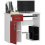 Počítačový stůl JAY bílá/červená lesk - galerie #2