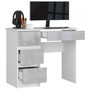Počítačový stůl A7 levá bílá/metalic lesk - galerie #1