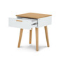 Noční stolek FRISK - bílá/dub - galerie #1