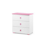 Komoda PABIS 3 SZ  - bílá/růžová - galerie #1
