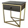 Noční stolek GOLDEN - černá matná/zlatá - galerie #2