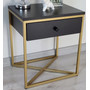 Noční stolek GOLDEN - černá matná/zlatá - galerie #1