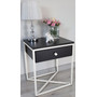 Noční stolek GOLDEN III - bílá/černá - galerie #1