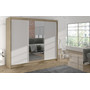 Šatní skříň DERBY I - 200 cm Dub sonoma/Bílá