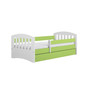 Dětská postel s úložným prostorem Classic 80x140 cm Bez matrace Bílá + zelená - galerie #1