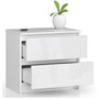 Noční stolek K60 2S - bílá/bílá lesk - galerie #1