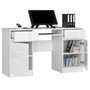 Počítačový stůl A5 - bílá/bílá lesk - galerie #1