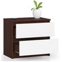 Noční stolek K60 2S - wenge/bílá - galerie #1