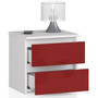Noční stolek CL2 - bílá/červená lesk - galerie #1