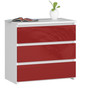 Komoda CL3 - bílá/červená lesk