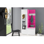 Předsíňová stěna AMI 13 Růžová Bílá Se zrcadlem