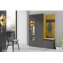 Předsíňová stěna AMI 11 Žlutá Grafit Se zrcadlem