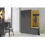 Předsíňová stěna AMI 11 Žlutá Grafit Bez zrcadla
