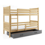 Dětská patrová postel CARINO s úložným prostorem 80x190 cm - borovice Bílá - galerie #4
