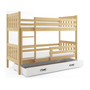 Dětská patrová postel CARINO s úložným prostorem 80x190 cm - borovice Bílá