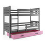 Dětská patrová postel CARINO s úložným prostorem 80x190 cm - grafit Ružové - galerie #2