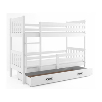 Dětská patrová postel CARINO s úložným prostorem 80x190 cm - bílá