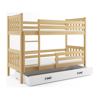 Dětská patrová postel CARINO s úložným prostorem 80x160 cm - borovice