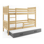 Dětská postel CARINO s výsuvnou postelí 80x190 cm - borovice Zelená - galerie #4