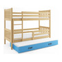 Dětská postel CARINO s výsuvnou postelí 80x190 cm - borovice Modrá - galerie #3