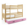 Dětská postel CARINO s výsuvnou postelí 80x190 cm - borovice Zelená - galerie #2