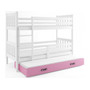 Dětská postel CARINO s výsuvnou postelí 80x190 cm - bílá Ružové - galerie #2