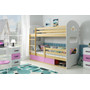 Dětská patrová postel DOMINIK s úložným prostorem 80x160 cm - borovice Bílá - galerie #1