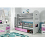 Dětská patrová postel DOMINIK s úložným prostorem 80x160 cm - grafit Ružové - galerie #4