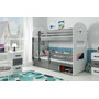 Dětská patrová postel DOMINIK s úložným prostorem 80x160 cm - grafit Modrá - galerie #3