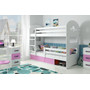 Dětská patrová postel DOMINIK s úložným prostorem 80x160 cm - bílá Ružové - galerie #3