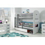 Dětská patrová postel DOMINIK s úložným prostorem 80x160 cm - grafit Bílá