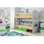 Dětská patrová postel DOMINIK s úložným prostorem 80x190 cm - borovice Zelená